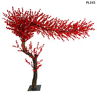 Извито изкуствено червено дърво за декор Японска вишна 1.5м - PL345